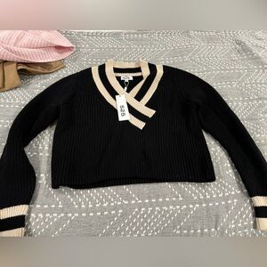 Forever21 varsity style cropped sweater